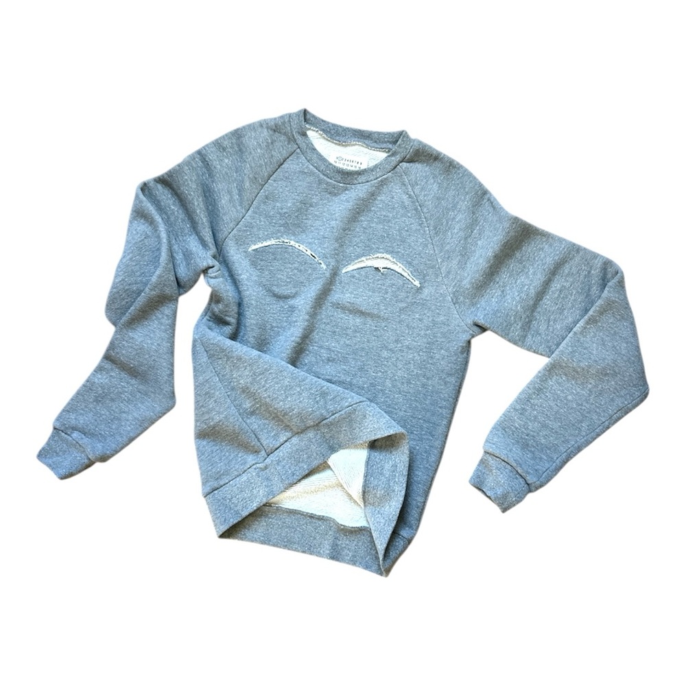 NWOT Maison Margiela Cut Out Grey Sweat Shirt Sweater